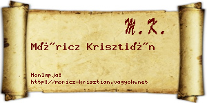 Móricz Krisztián névjegykártya